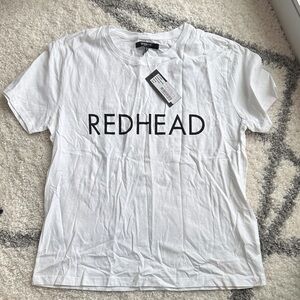 NWT S/M BTL RedHead White Tee
